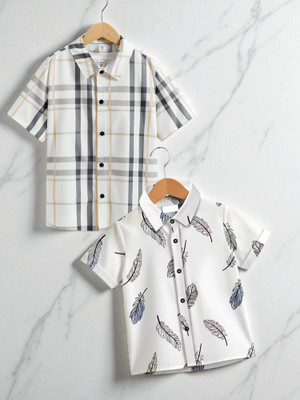KHODAL TRENDZ Boys Printed Casual Multicolor Shirt(Pack of 2)