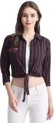 Tinytoy Women Printed Casual Black Shirt