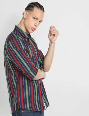 FLYING MACHINE Men Striped Casual Multicolor Shirt