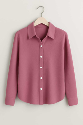 Sahiba Women Solid Casual Pink Shirt