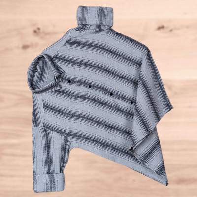 NIVNSH CREATION Men Striped Formal Grey Shirt