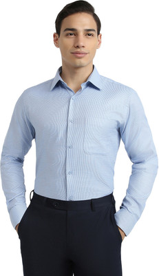 Raymond Men Self Design Formal Blue Shirt