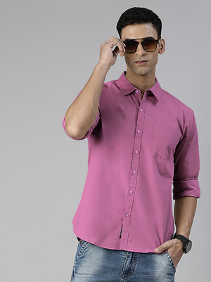 METRONAUT Men Solid Casual Pink Shirt