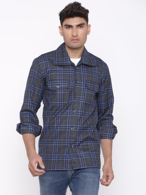 TISTABENE Men Checkered Casual Blue, Black Shirt