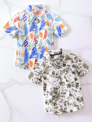 KIDOOZA Boys Printed, Striped Casual Multicolor Shirt