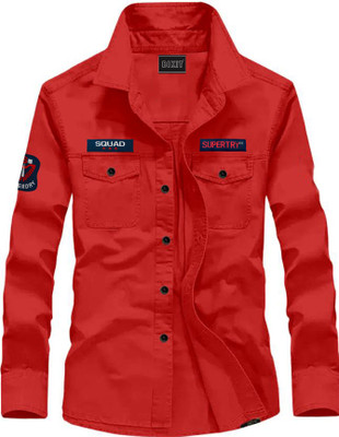 BIKIT Men Solid Casual Red Shirt