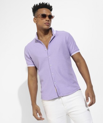 CAMPUS SUTRA Men Striped Casual Purple Shirt