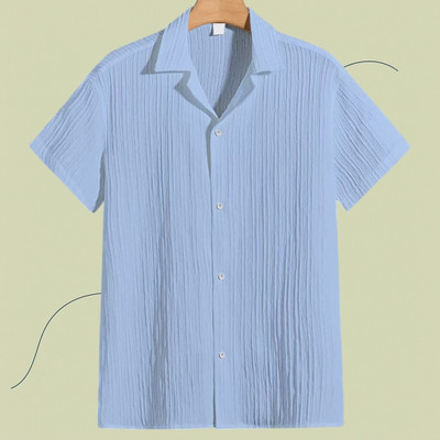 A DEEMOON Men Solid Formal Gold Shirt