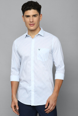 Allen Solly Men Self Design Casual Blue Shirt