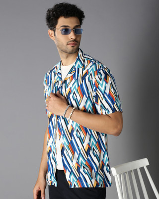 British Club Men Graphic Print Casual Multicolor Shirt