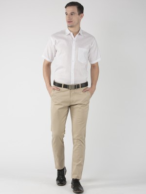 RIAG Men Self Design Formal White Shirt