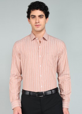 ARROW Men Striped Formal Brown Shirt