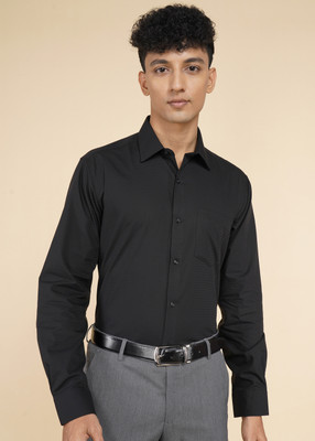 VAN HEUSEN Men Striped Formal Black Shirt
