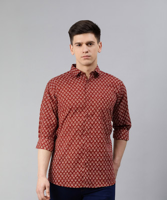 MILLENNIAL MEN Men Printed Casual Red Shirt