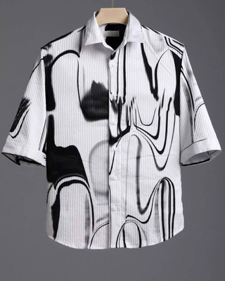 ugam traders Men Printed Casual White Shirt