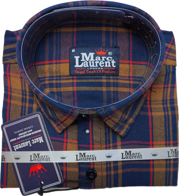 Ayansh Denix Men Solid Casual Dark Blue, White, Red Shirt