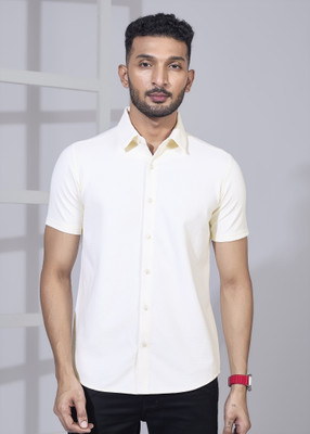 ParcelYard Men Solid Casual White Shirt