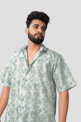 METRONAUT Men Floral Print Casual Green Shirt