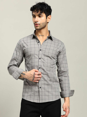 Sam Unique Man Men Checkered Casual Grey Shirt