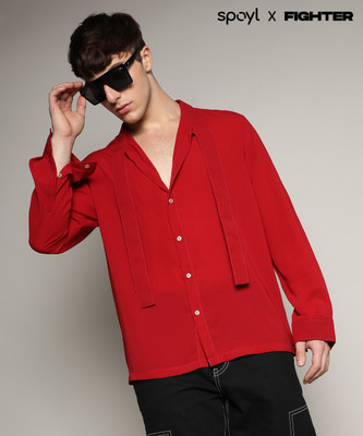 CAMPUS SUTRA Men Solid Casual Red Shirt