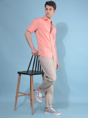 CRIMSOUNE CLUB Men Solid Casual Pink Shirt