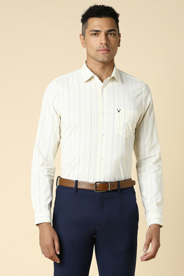 Allen Solly Men Striped Formal Cream Shirt