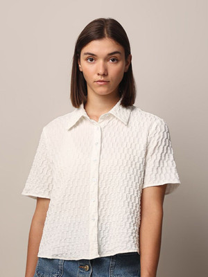 Rahi Trendz Women Self Design Party White Shirt