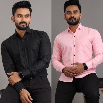 SOPANI Men Solid Casual Multicolor Shirt(Pack of 2)