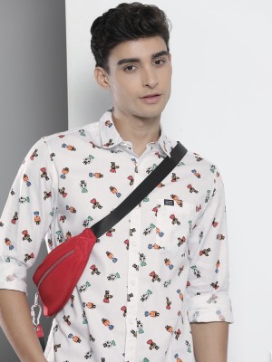 The Indian Garage Co. Men Printed Casual White Shirt