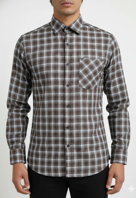 Najira Men Printed Casual Brown Shirt