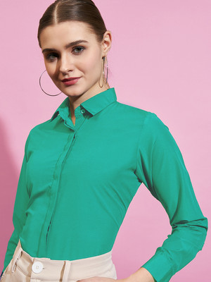 ZAINAB CREATIONS Women Solid Formal Yellow Shirt