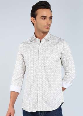 INTEGRITI Men Geometric Print Casual Khaki Shirt