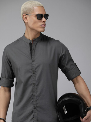 Roadster Men Solid Casual Grey Shirt
