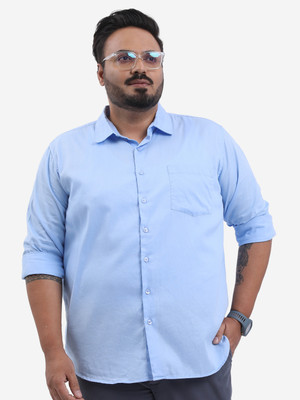 HIGHLANDER Men Solid Casual Light Blue Shirt