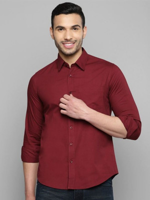 Rajkuwer Men Solid Casual Maroon Shirt