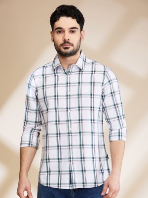 BEING HUMAN Men Checkered Casual White Shirt