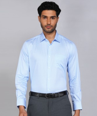 VAN HEUSEN Men Printed Formal Blue Shirt