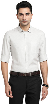 TURTLE Men Self Design Formal Grey Shirt