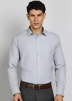 PARK AVENUE Men Self Design Formal Grey Shirt