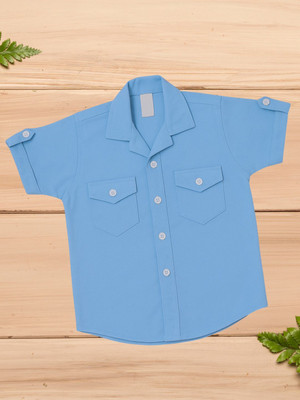 FASHION GRAB Boys Solid Casual Light Blue Shirt