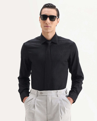 RARE RABBIT Men Solid Casual Black Shirt