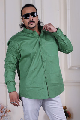 Burly Bloke Men Solid Casual Green Shirt