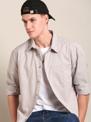 Roadster Men Solid Casual Grey Shirt