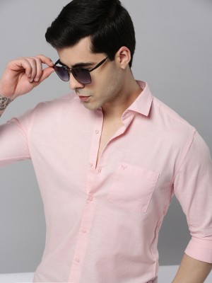 Showoff Men Solid Casual Pink Shirt