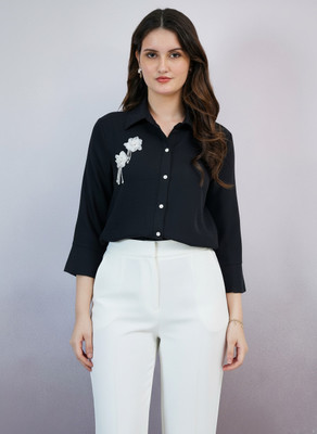 Shally Bhasin By Athena Women Printed Casual Black Shirt