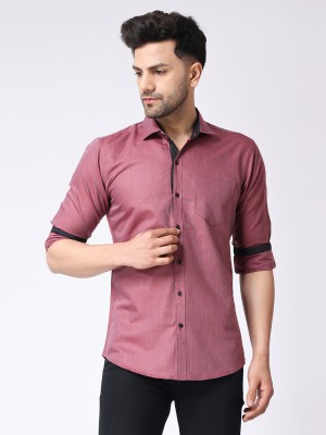 Voroxy Men Solid Casual Brown Shirt