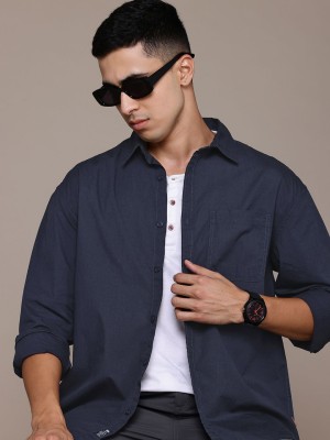 Roadster Men Solid Casual Blue Shirt