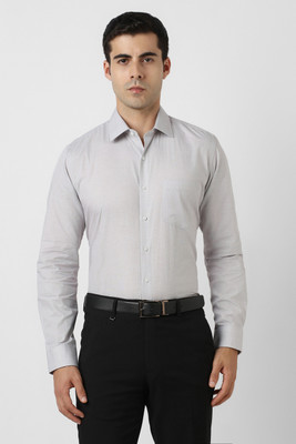 VAN HEUSEN Men Self Design Formal Grey Shirt
