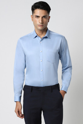 VAN HEUSEN Men Solid Formal Blue Shirt