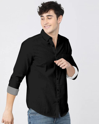 Yaara fashion Men Solid Casual Black Shirt